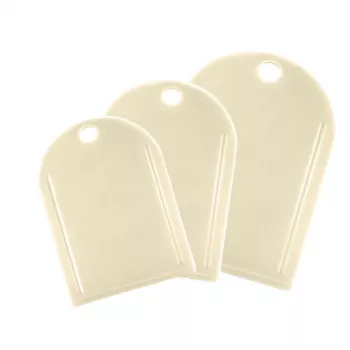 Conjunto de tábuas de corte GIOSTYLE, 3 peças, polipropileno, creme, retangular, com ranhura para suco e orifício para pendurar