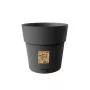 Vaso de flores redondo com prato STEFANPLAST Ethica, 25 cm, cinzento, plástico reciclado