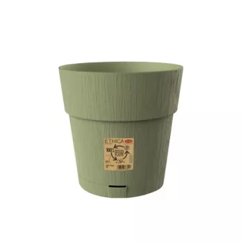Vaso de flores com prato STEFANPLAST Ethica, Ø25 cm, altura 25 cm, verde