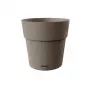 Vaso de flores com prato STEFANPLAST Ethica, 25x25 cm, castanho, 8,5 L, plástico reciclado