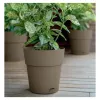 Vaso de flores com prato STEFANPLAST Ethica, 25x25 cm, castanho, 8,5 L, plástico reciclado