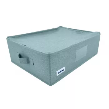 Caixa de arrumação retangular com fecho de correr ORDINETT 42x32x14 cm menta