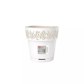STEFANPLAST Gaia vaso com prato Ø20x19cm branco