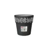 STEFANPLAST Gaia vaso com prato, redondo, 20 cm de diâmetro, 19 cm de altura, 6 L, preto