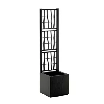 STEFANPLAST Ethica vaso quadrado com treliça, 36x36x140 cm, cinzento