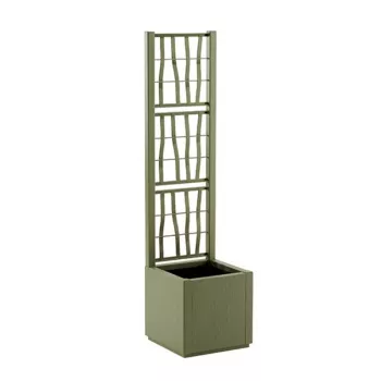 STEFANPLAST Ethica floreira quadrada com treliça 36x36x140 cm verde
