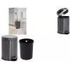 Rubbermaid balde do lixo com pedal, redondo, 6 litros, aço inoxidável cinzento-escuro com balde interior de plástico removível 2179250
