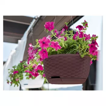 STEFANPLAST vaso suspenso Natural Ø30x14,5cm castanho-escuro