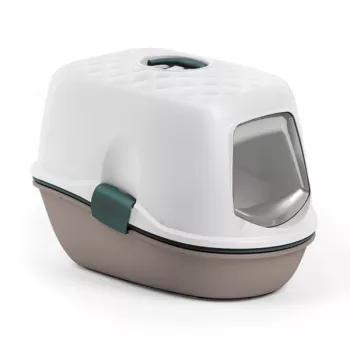 STEFANPLAST Furba Top Chic caixa de areia fechada para gatos, branco/cinzento-claro, 58,5x39,4x42,7 cm