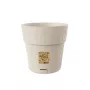 STEFANPLAST Ethica vaso redondo com prato, branco, 25 cm de diâmetro, 25 cm de altura, 12,3 L, polipropileno resistente a UV e geada, interior/exterior