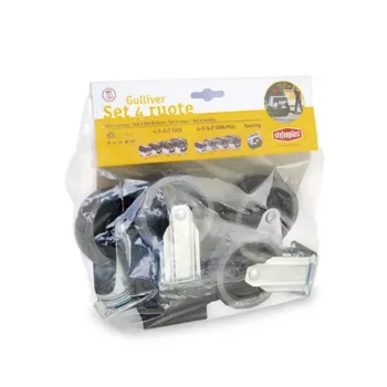 STEFANPLAST Conjunto de rodas 4 unid. para transportadora Gulliver 4-5-6-7 Preto