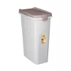 STEFANPLAST Recipiente de armazenamento de alimentos para animais com rodas 40L 15kg Branco/Cinzento-claro