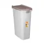 STEFANPLAST Recipiente de armazenamento de alimentos para animais com rodas 40L 15kg Branco/Cinzento-claro