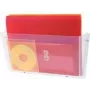deflecto Suporte de brochuras de parede DocuPocket, DIN A4 horizontal, plástico resistente a estilhaços, transparente como vidro, 1 unid. (63201)