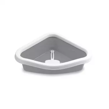 STEFANPLAST Caixa de areia para gatos de canto Sprint 56x40x14 cm Branco/Cinzento