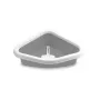 STEFANPLAST Caixa de areia para gatos de canto Sprint 56x40x14 cm Branco/Cinzento