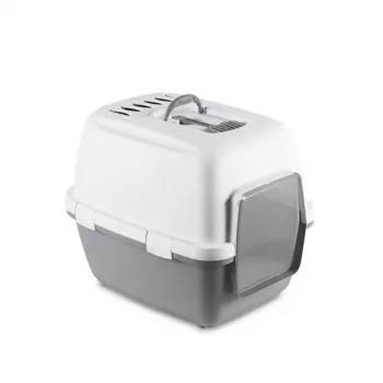 STEFANPLAST Caixa de areia para gatos fechada Cathy Comfort 58x45x48 cm Branco/Cinzento