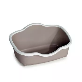 STEFANPLAST Caixa de areia para gatos Tres Chic Open 56x38,5x26 cm Branco/Cinzento-claro