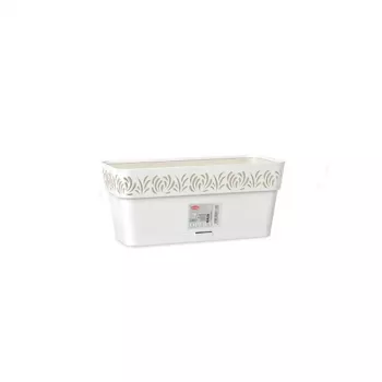 STEFANPLAST Jardineira com prato Gaia 30x13x12 cm Branco