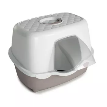 STEFANPLAST Caixa de areia para gatos Tres Chic Outdoor 56x54,5x39cm Branco/Cinzento-claro