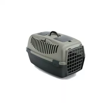 STEFANPLAST Transportadora Gulliver 2 com porta de plástico 55x36x35 cm Cinzento/Verde