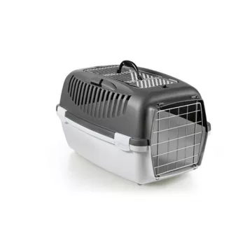 STEFANPLAST Transportadora Gulliver 3 Top Free com porta metálica 61x40x38cm Cinzento-escuro/Cinzento-claro