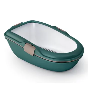 STEFANPLAST Caixa de areia para gatos Furba Chic Maxi 69,5x47x26 cm Verde/Cinzento-claro