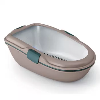 STEFANPLAST Caixa de areia para gatos Furba Chic Maxi 69,5x47x26 cm Cinzento-claro/Verde