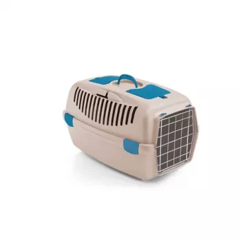STEFANPLAST caixa de transporte Gulliver 2 com porta metálica 55x36x35 cm travertino branco