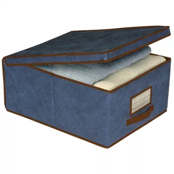 ORDINETT caixa de arrumação de tecido 48x36x19 cm azul