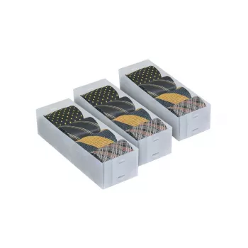 ORDINETT conjunto de organizadores Top Class 3 peças pequeno transparente plástico arrumação de gavetas de secretária 30,5x10x7,5cm
