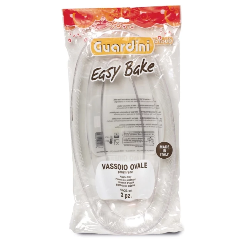 GUARDINI Tabuleiros de plástico transparentes conjunto de 2 Easy Bake 46x23 cm