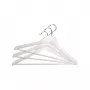 ORDINETT Cabides de madeira pack de 3, branco, 45 cm, gancho giratório cromado, barra para calças