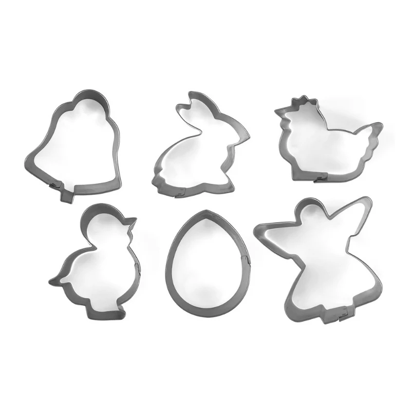 GUARDINI Conjunto de cortadores para biscoitos de Páscoa e pão de gengibre 6 unid. 5-6x2cm