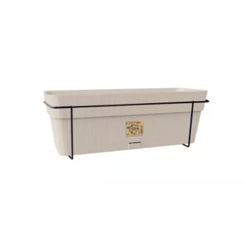 STEFANPLAST Conjunto de varanda com sistema de rega automática e suporte de metal 50x18x17 cm branco