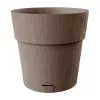 STEFANPLAST Vaso redondo Ethica com prato, castanho, 40x39 cm, 25 L