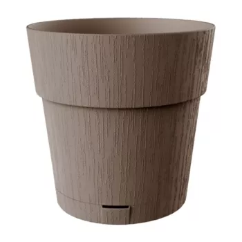 STEFANPLAST Vaso redondo Ethica com prato, castanho, 40x39 cm, 25 L