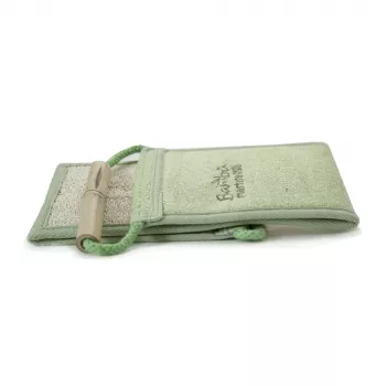 MARTINI SPA Luffa e bambu riscas bambu - esponja de banho esfoliante natural com textura dupla