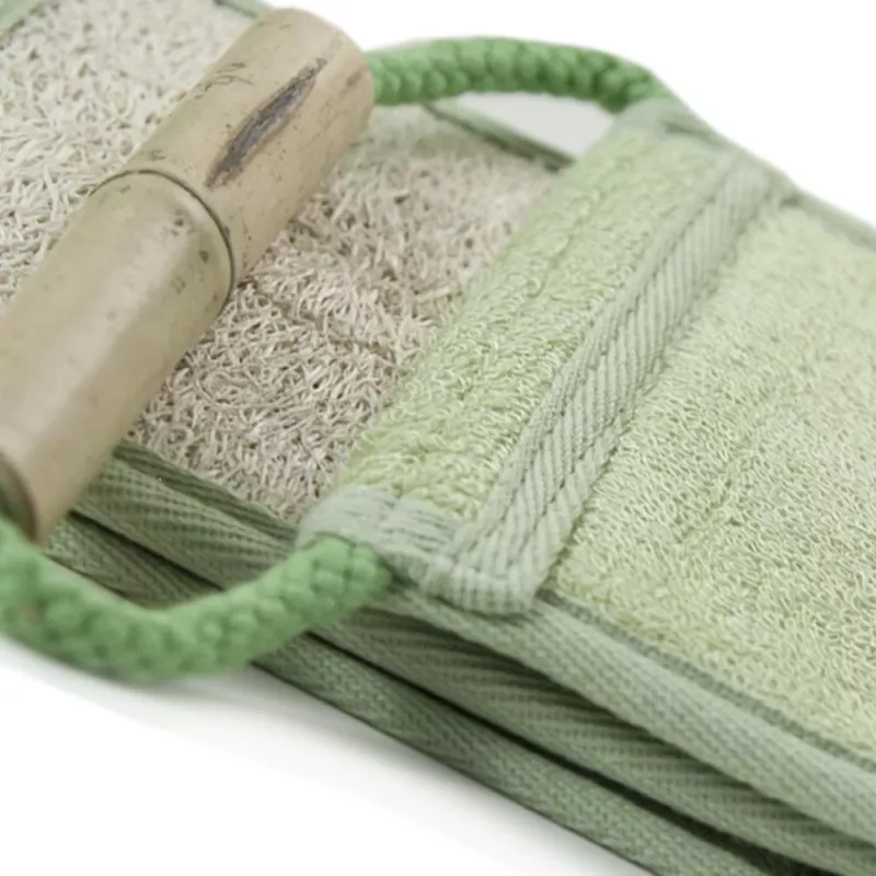MARTINI SPA tiras de luffa e bambu Bambu – tira de banho esfoliante natural com textura de dupla face