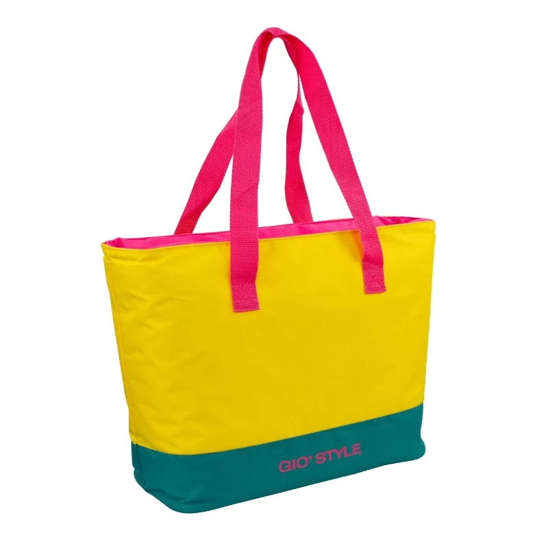 GIOSTYLE Saco térmico Beach Fluo Tote Assorted, 24L, Verde/Rosa/Amarelo/Azul-claro