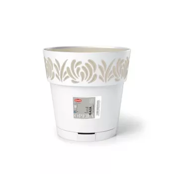 STEFANPLAST Gaia Vaso para plantas com prato Ø25x25cm Branco