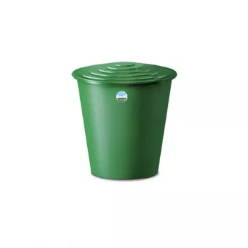 STEFANPLAST Depósito de água da chuva 210L com tampa e torneira Ø76,5x84cm Verde
