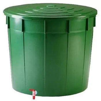 STEFANPLAST Depósito de água da chuva 500L com tampa e torneira Ø100x85cm Verde