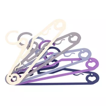 ORDINETT Cabides de plástico Cupid pack de 5, várias cores, 42 x 21 cm, finos com barra para calças
