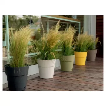 Vaso de flores STEFANPLAST Ethica com prato Ø40x39cm branco