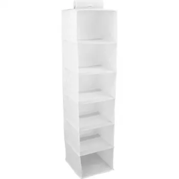 Organizador de parede ORDINETT com 6 prateleiras 30x30x120cm algodão cinzento
