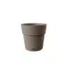 Vaso de flores STEFANPLAST Ethica com prato Ø20x19cm castanho