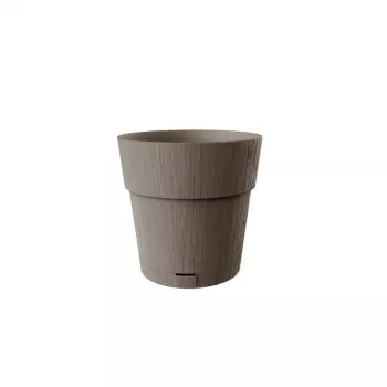 Vaso de flores STEFANPLAST Ethica com prato Ø20x19cm castanho
