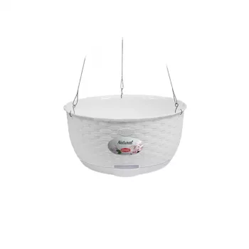 Vaso suspenso STEFANPLAST Natural Ø30x14,5cm branco