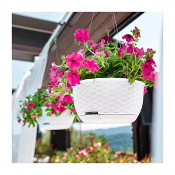 Vaso suspenso STEFANPLAST Natural Ø30x14,5cm branco